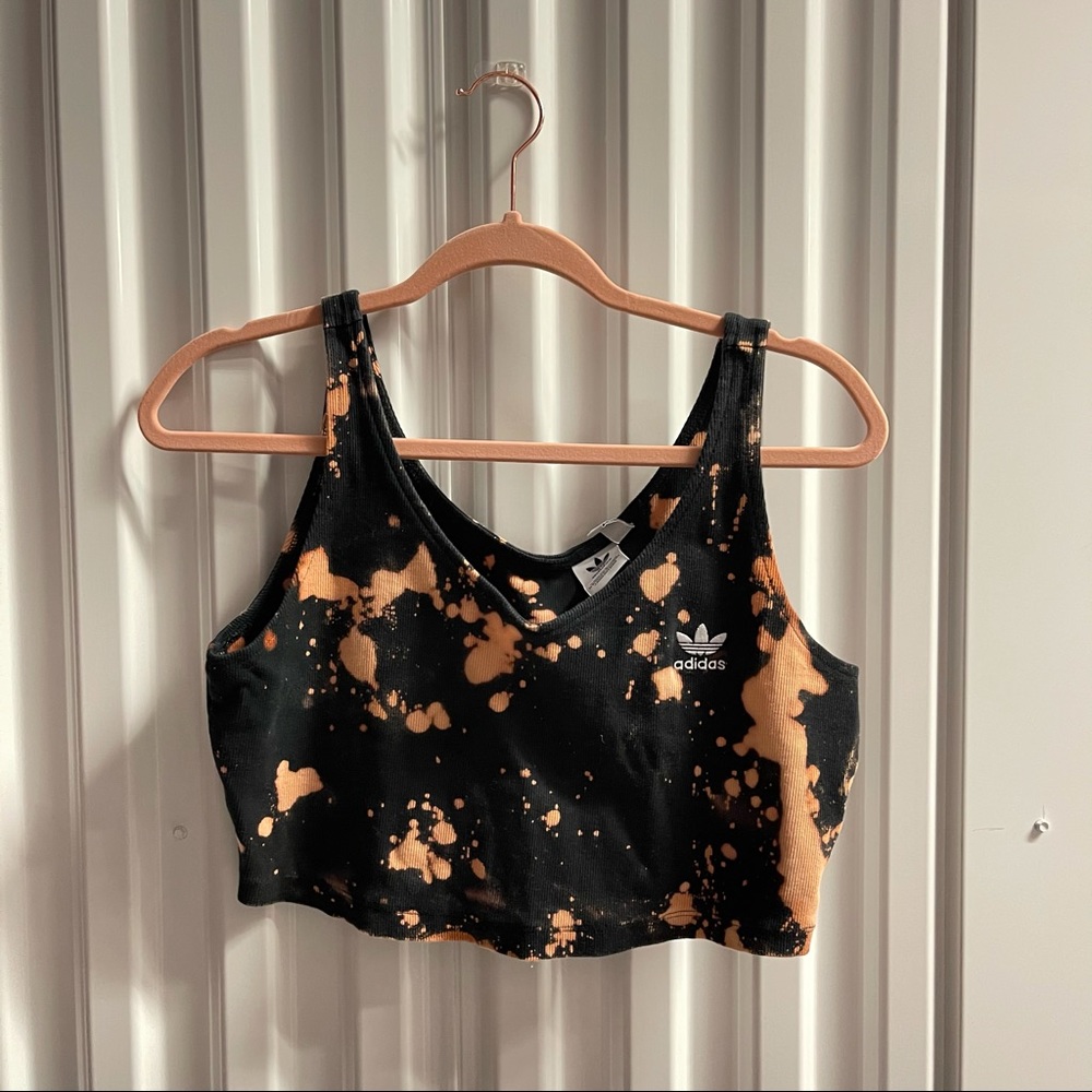 Adidas bleached tie dye cropped top
